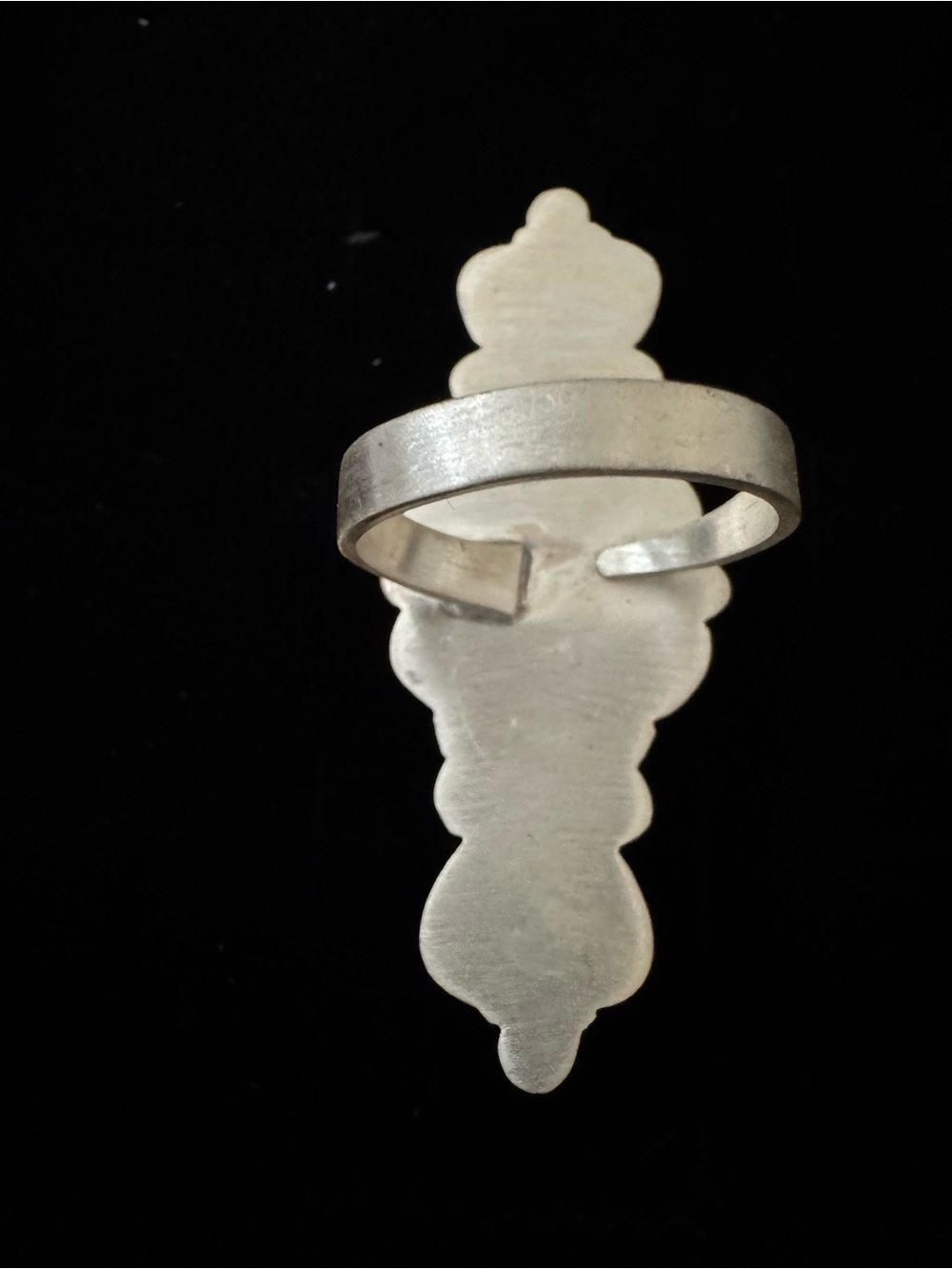 Handcrafted genuine, white water Turquoise Stone Silver‎ Statement Ring - Blue - Picture 5 of 8